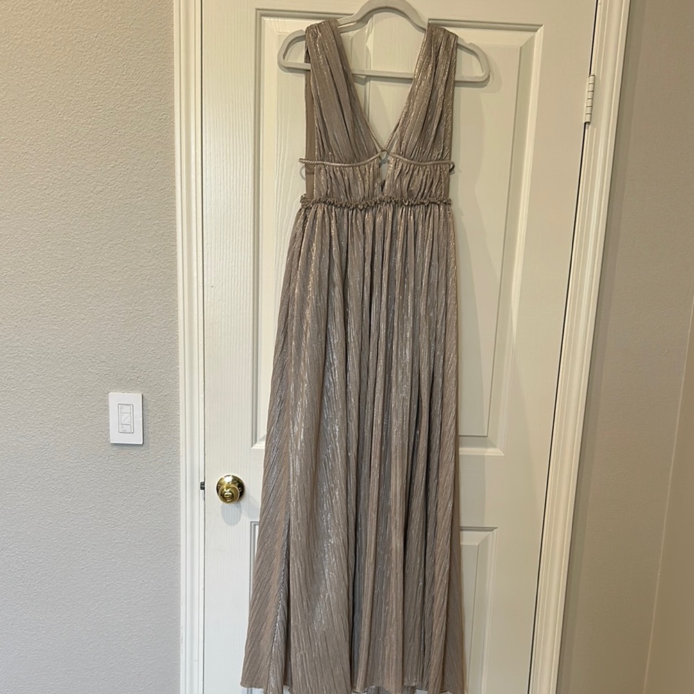 Elegant Silver Evening Gown